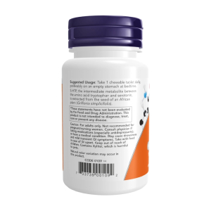 5-HTP 100mg Chewables Now Foods hỗ trợ tâm trạng tích cực 90 viên