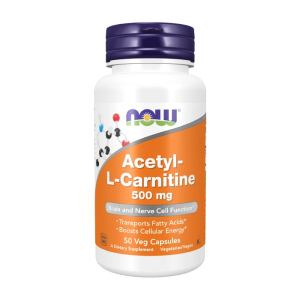 Acetyl-L-Carnitine 500mg Now Foods hỗ trợ vận chuyển chất béo 50 viên