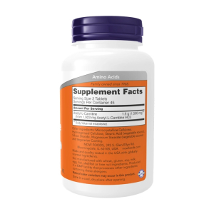 Acetyl-L-Carnitine 750mg Now Foods hỗ trợ vận chuyển chất béo 90 viên