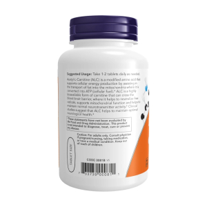 Acetyl-L-Carnitine 750mg Now Foods hỗ trợ vận chuyển chất béo 90 viên