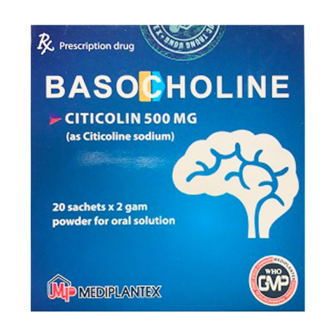 Basocholine 500mg Mediplantex điều trị các rối loạn trí nhớ và hành vi (20 gói x 2g)