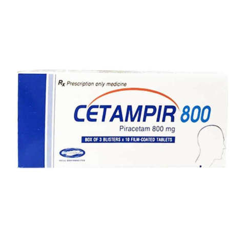 Cetampir 800mg Savi điều trị triệu chứng rối loạn nhận thức, chóng mặt 30 viên