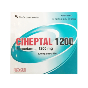 Ciheptal 1200 Medisun điều trị triệu chứng rối loạn nhận thức, chóng mặt (20 ống x 10ml)
