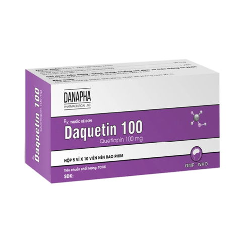 Daquetin 100 Danapha trị tâm thần phân liệt, rối loạn lưỡng cực 50 viên