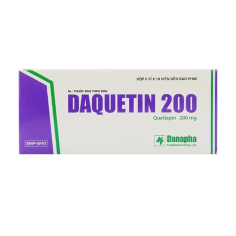 Daquetin 200mg Danapha trị rối loạn lưỡng cực, trầm cảm 60 viên