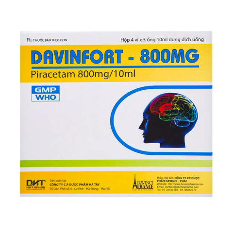 Davinfort 800mg/10ml Hataphar điều trị chứng chóng mặt (20 ống x 10ml)