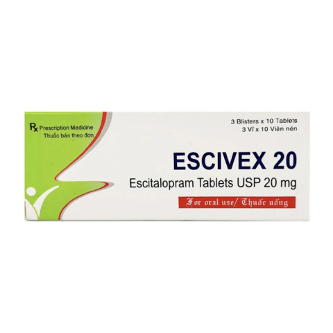 Escivex 20mg Akums điều trị các giai đoạn trầm cảm nặng 30 viên