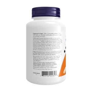 Gaba Chewable Now Foods hỗ trợ giảm căng thẳng thần kinh 90 viên