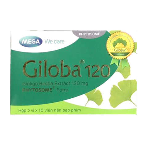 Giloba 120 MEGA We care hỗ trợ tăng cường tuần hoàn não 30 viên