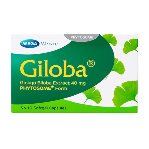 Giloba 40mg MEGA We care điều trị suy tuần hoàn não 30 viên