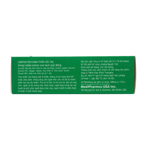 GinkgoBilobaybay 60Mg tăng cường tuần hoàn máu não 30 viên