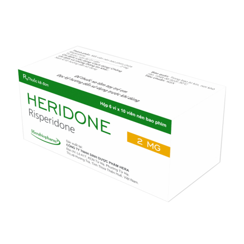 Heridone 2mg Herabiopharm điều trị tâm thần phân liệt 60 viên