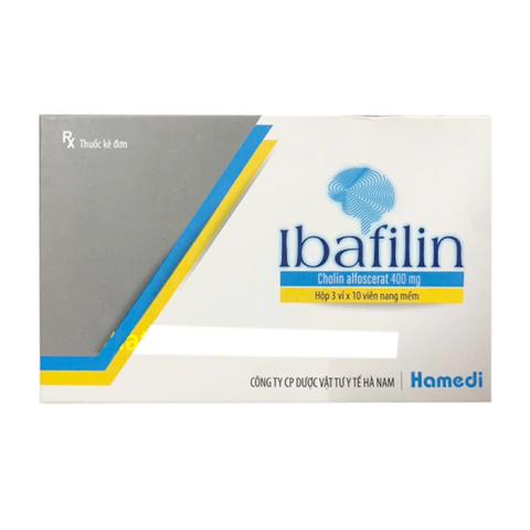Ibafilin 400mg Hà Nam điều trị các cơn đột quỵ cấp, sa sút trí tuệ 30 viên