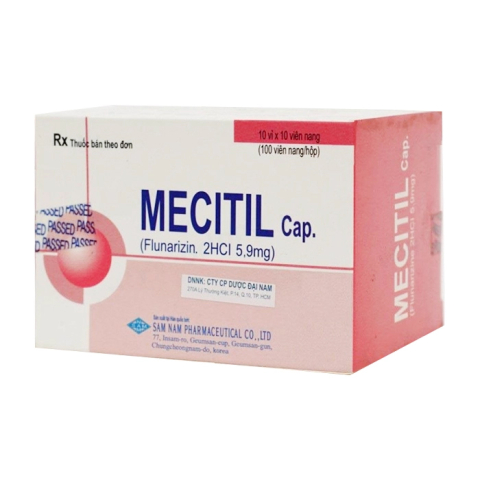 Mecitil 5.9mg Sam Nam Pharma điều trị rối loạn tiền đình, đau nữa đầu 100 viên