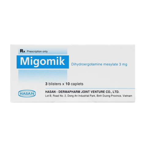 Migomik Hasan điều trị rối loạn tuần hoàn thế đứng, đau nửa đầu 30 viên