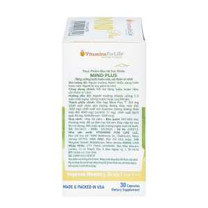 Mind Plus Vitamins For Life tăng cường tuần hoàn não, cải thiện trí nhớ 30 viên