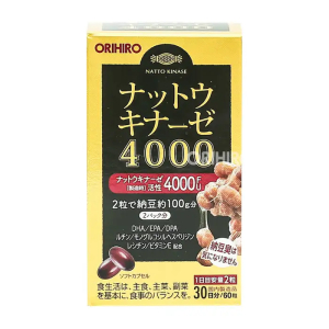 Nattokinase 4000FU Orihiro giúp tăng cường tuần hoàn máu não 60 viên