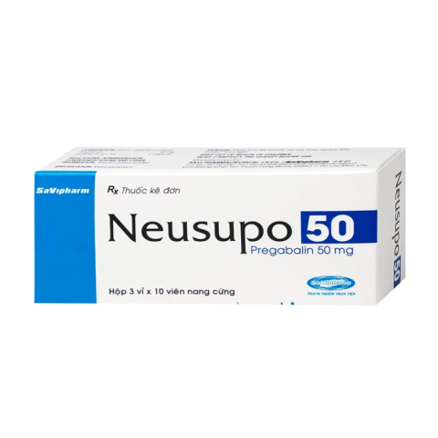 Neusupo 50mg Savipharm đau thần kinh, lo âu lan tỏa, hỗ trợ động kinh cục bộ 30 viên