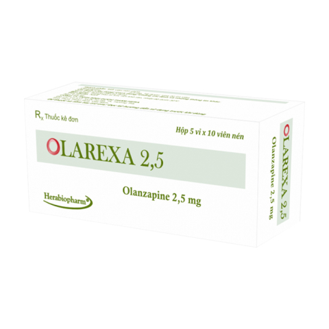 Olarexa 2.5mg Herabiopharm điều trị bệnh tâm thần phân liệt 50 viên