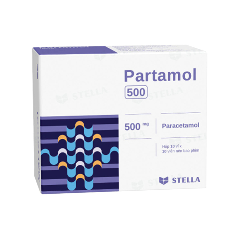Partamol 500 Stella dùng trong các cơn đau 100 viên