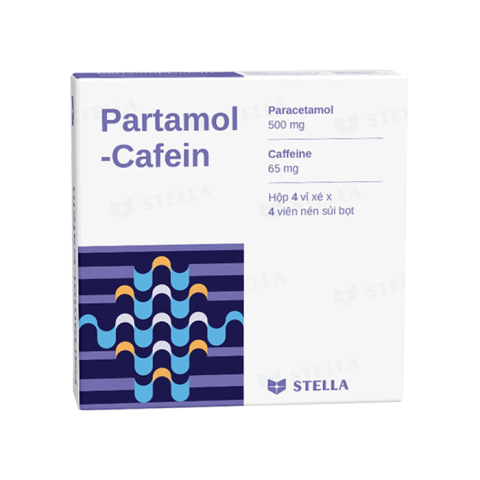 Partamol Cafein Stella dùng trong các cơn đau 16 viên