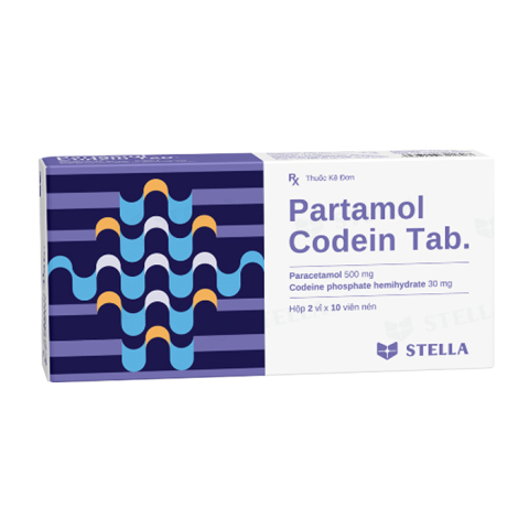 Partamol Codein Tab Stella dùng trong các cơn đau 20 viên
