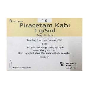 Piracetam Kabi 1g/5ml điều trị suy giảm trí nhớ (12 ống x 5ml)