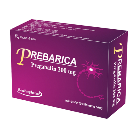 Prebarica 300mg Herabiopharm điều trị chứng đau thần kinh, động kinh 30 viên