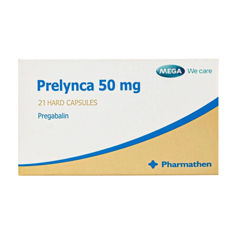 Prelynca 50mg MEGA We care trị rối loạn lo âu lan tỏa, hỗ trợ động kinh cục bộ 28 viên