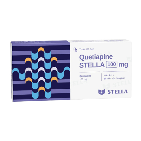 Quetiapine Stella 100 mg điều trị tâm thần phân liệt 30 viên