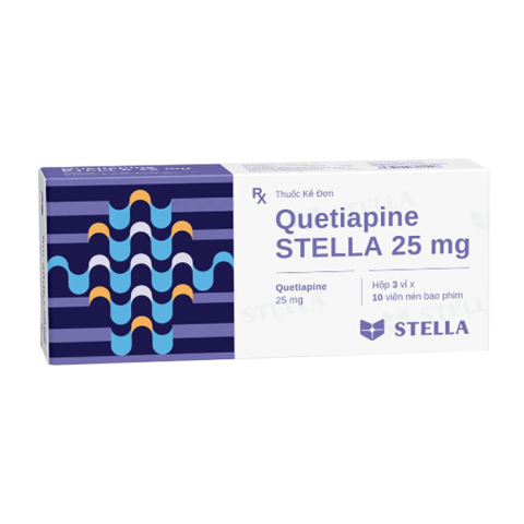 Quetiapine Stella 25 mg Stella điều trị tâm thần phân liệt 30 viên