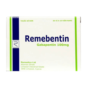 Remebentin 100mg Remedica điều trị đau do bệnh thần kinh và động kinh 