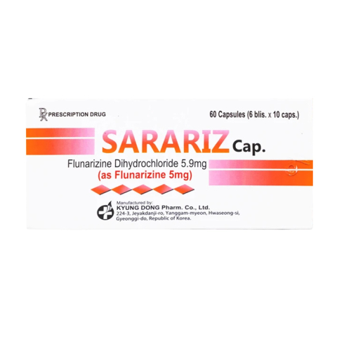Sarariz 5.9mg Kyung Dong điều trị đau nửa đầu, chứng chóng mặt 60 viên