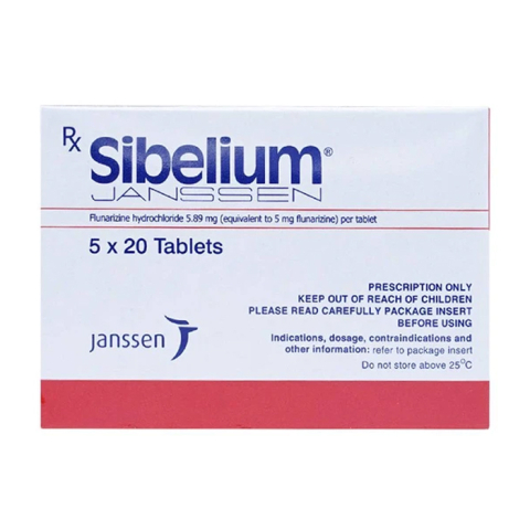 Sibelium Janssen điều trị đau nửa đầu 100 viên