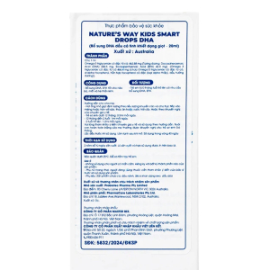 Kids Smart Drops DHA 20ml Nature's Way thúc đẩy sự phát triển của não bộ và hệ thần kinh ở trẻ nhỏ