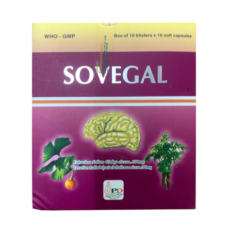 Sovegal điều trị suy tuần hoàn não, suy giảm trí nhớ 100 viên