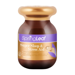 SpringLeaf Super Sleep Stress Aid hỗ trợ ngủ ngon 30 viên