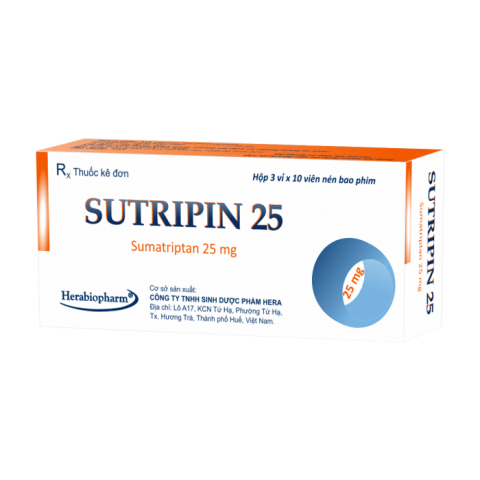 Sutripin 25mg Herabiopharm điều trị cơn đau nửa đầu 30 viên