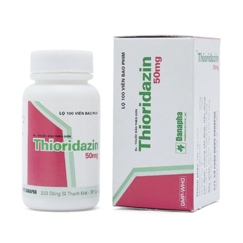 Thioridazin 50mg Danapha điều trị bệnh tâm thần phân liệt 100 viên