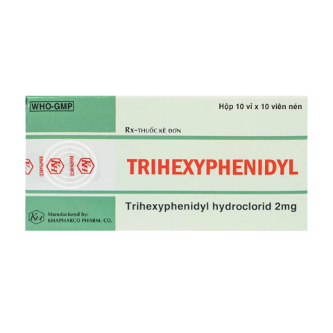 Trihexyphenidyl 2mg Khánh Hòa điều trị phụ trợ hội chứng Parkinson 100 viên