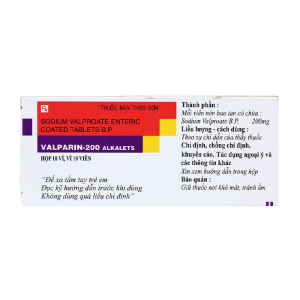 Valparin 200 Alkalets Torrent điều trị động kinh 100 viên