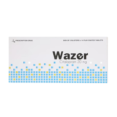 Wazer 20mg Davipharm điều trị trầm cảm, rối loạn hoảng sợ 28 viên